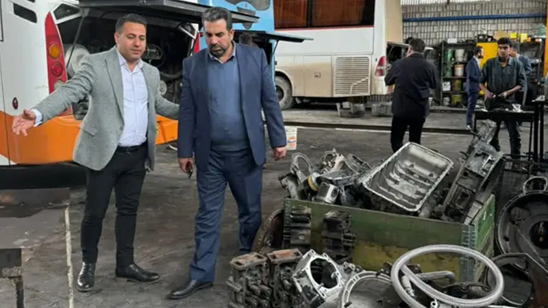حضور سرپرست سازمان اتوبوسرانی اهواز در واحد بازسازی نمایندگی عقاب افشان