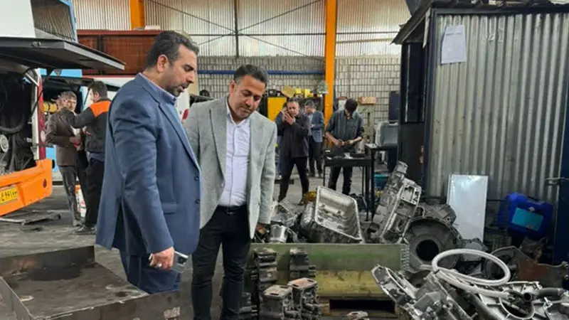 حضور سرپرست سازمان اتوبوسرانی اهواز در واحد بازسازی نمایندگی عقاب افشان