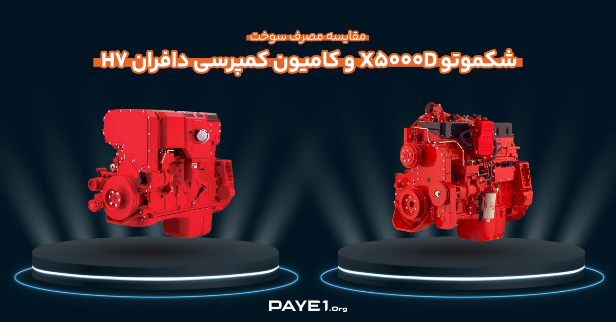 مقایسه مصرف سوخت کامیون کمپرسی شکموتو X5000D و کامیون کمپرسی دافران H7