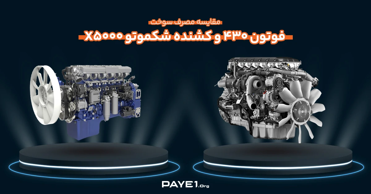 مقایسه مصرف سوخت کشنده فوتون ۴۳۰ و کشنده شکموتو X5000