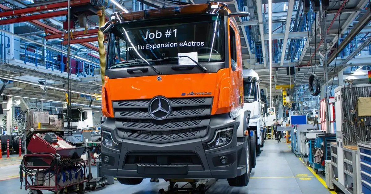 تولید انبوه کامیون برقی مرسدس بنز eActros در کارخانه وورث آغاز شد 