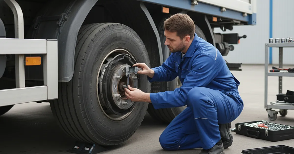 راهنمای گام‌به‌گام اندازه‌گیری ضخامت لنت کامیون