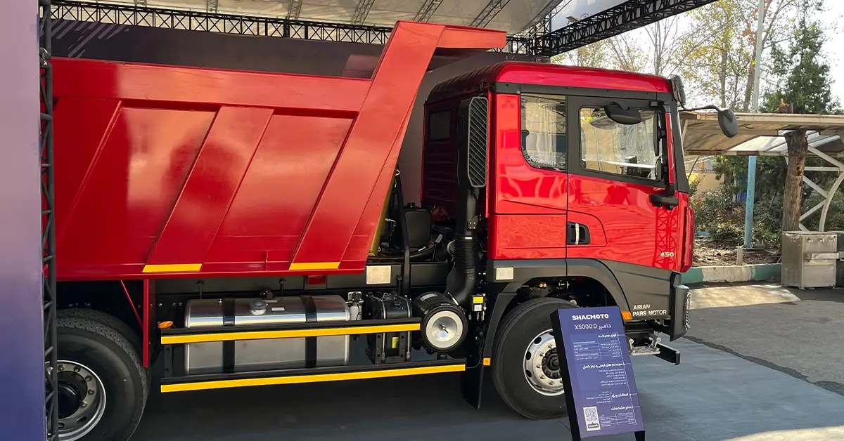 قدرتنمایی آرین دیزل با کشنده و کامیون شکموتو در نهمین نمایشگاه حملونقل تهران