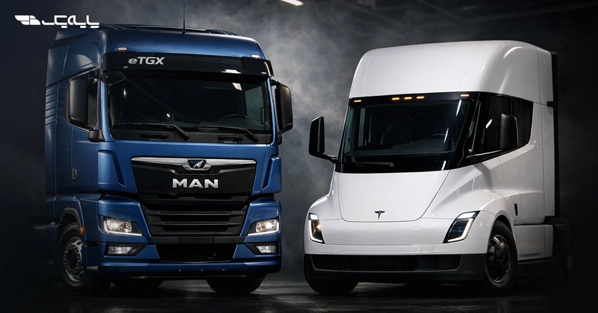 نبرد توان پیمایش بین کامیونهای برقی MAN و تسلا